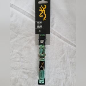 Browning Classic Webbing Collar Realtree Seaglass Small Teal, 10 to 16", NWT
